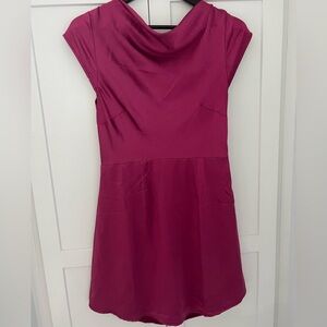Saints + Secrets Fushia Pink Cowl Neck Dress fit & flare dress size L